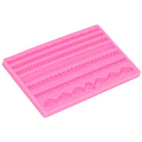 3D Pearl Knit Rope Silicone Mold Food Grade Reusable Cake Decorating Mould for Cakes Jellies Breads Desserts Pink