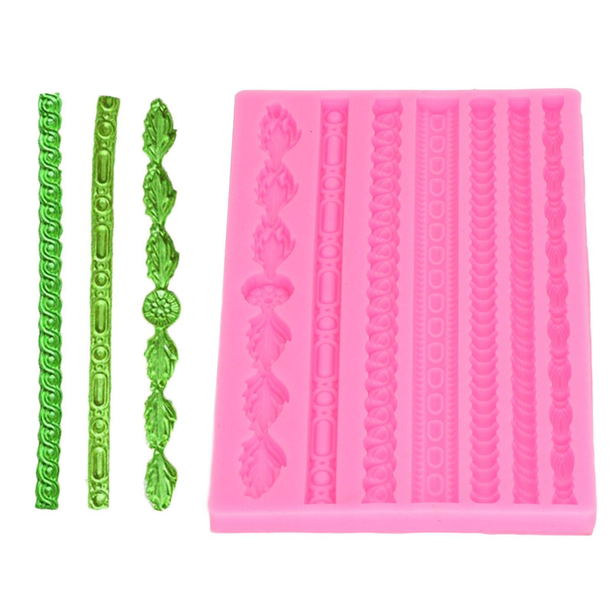 3D Pearl Knit Rope Silicone Mold Food Grade Reusable Cake Decorating Mould for Cakes Jellies Breads Desserts Pink