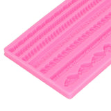 3D Pearl Knit Rope Silicone Mold Food Grade Reusable Cake Decorating Mould for Cakes Jellies Breads Desserts Pink