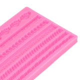 3D Pearl Knit Rope Silicone Mold Food Grade Reusable Cake Decorating Mould for Cakes Jellies Breads Desserts Pink - Extra Image