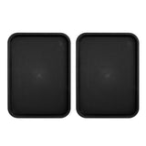 2pcs Food Tray Multifunctional Thickened Slip Resistance Chinese Fast Food Serving Tray for Dining Hall RestaurantsBlack