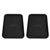 2pcs Food Tray Multifunctional Thickened Slip Resistance Chinese Fast Food Serving Tray for Dining Hall RestaurantsBlack - Rear View