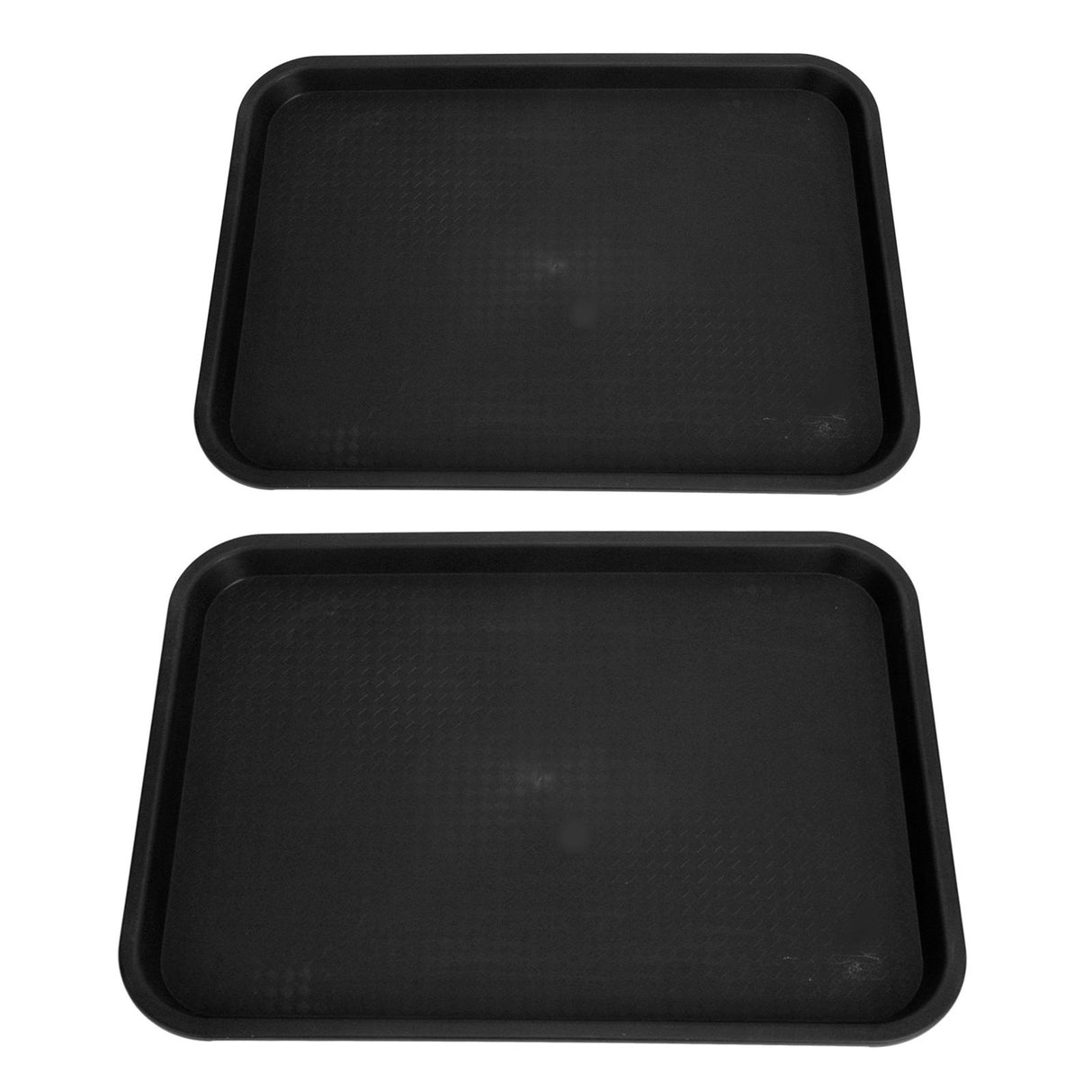 2pcs Food Tray Multifunctional Thickened Slip Resistance Chinese Fast Food Serving Tray for Dining Hall RestaurantsBlack