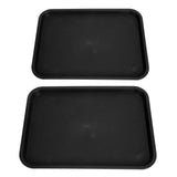 2pcs Food Tray Multifunctional Thickened Slip Resistance Chinese Fast Food Serving Tray for Dining Hall RestaurantsBlack - Close-Up Angle