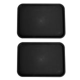 2pcs Food Tray Multifunctional Thickened Slip Resistance Chinese Fast Food Serving Tray for Dining Hall RestaurantsBlack - Low Angle