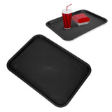 2pcs Food Tray Multifunctional Thickened Slip Resistance Chinese Fast Food Serving Tray for Dining Hall RestaurantsBlack