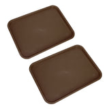 2pcs Food Tray Multifunctional Thickened Slip Resistance Chinese Fast Food Serving Tray for Dining Hall RestaurantsCoffee - Front View
