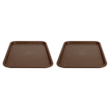 2pcs Food Tray Multifunctional Thickened Slip Resistance Chinese Fast Food Serving Tray for Dining Hall RestaurantsCoffee - Top-Down View