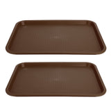 2pcs Food Tray Multifunctional Thickened Slip Resistance Chinese Fast Food Serving Tray for Dining Hall RestaurantsCoffee