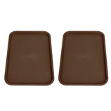 2pcs Food Tray Multifunctional Thickened Slip Resistance Chinese Fast Food Serving Tray for Dining Hall RestaurantsCoffee