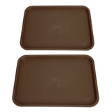2pcs Food Tray Multifunctional Thickened Slip Resistance Chinese Fast Food Serving Tray for Dining Hall RestaurantsCoffee - Close-Up Angle