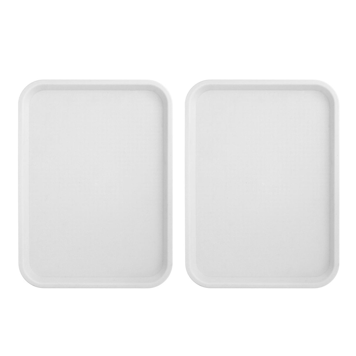 2pcs Food Tray Multifunctional Thickened Slip Resistance Chinese Fast Food Serving Tray for Dining Hall RestaurantsWhite