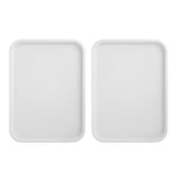2pcs Food Tray Multifunctional Thickened Slip Resistance Chinese Fast Food Serving Tray for Dining Hall RestaurantsWhite