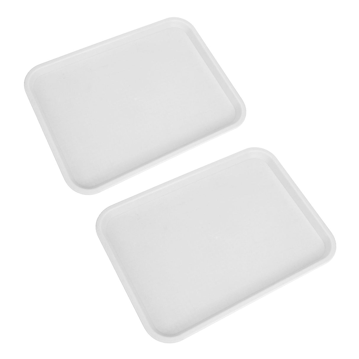 2pcs Food Tray Multifunctional Thickened Slip Resistance Chinese Fast Food Serving Tray for Dining Hall RestaurantsWhite