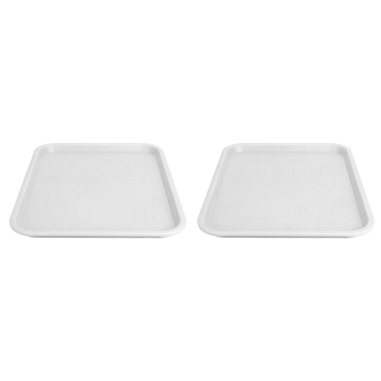 2pcs Food Tray Multifunctional Thickened Slip Resistance Chinese Fast Food Serving Tray for Dining Hall RestaurantsWhite