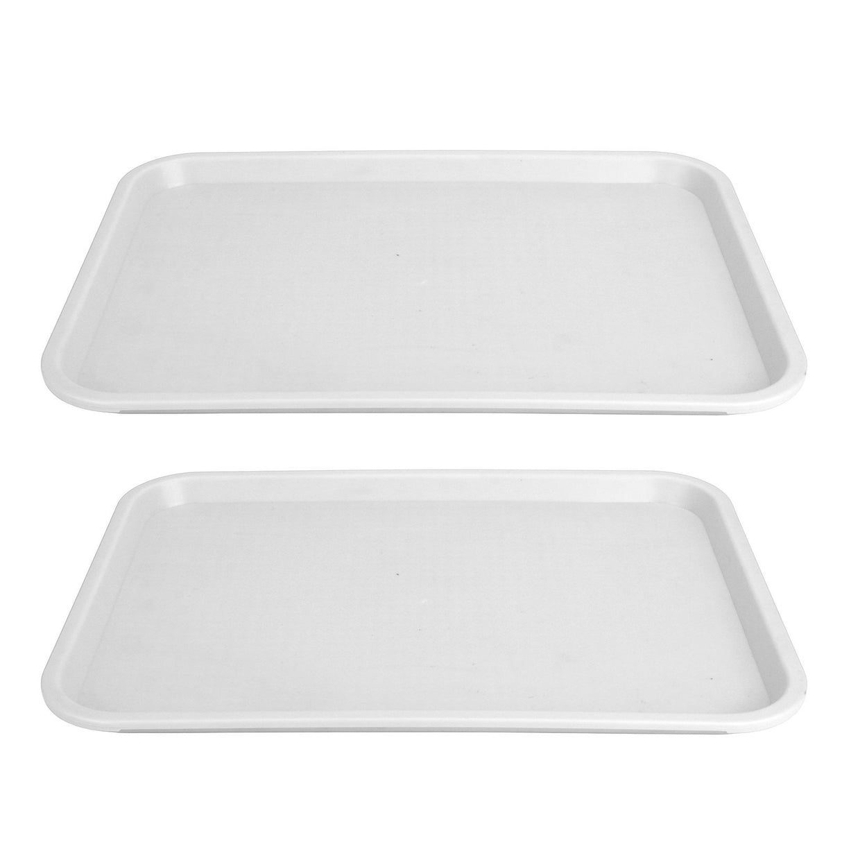 2pcs Food Tray Multifunctional Thickened Slip Resistance Chinese Fast Food Serving Tray for Dining Hall RestaurantsWhite