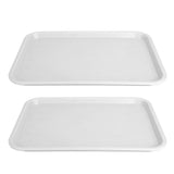 2pcs Food Tray Multifunctional Thickened Slip Resistance Chinese Fast Food Serving Tray for Dining Hall RestaurantsWhite - 45-Degree Angle