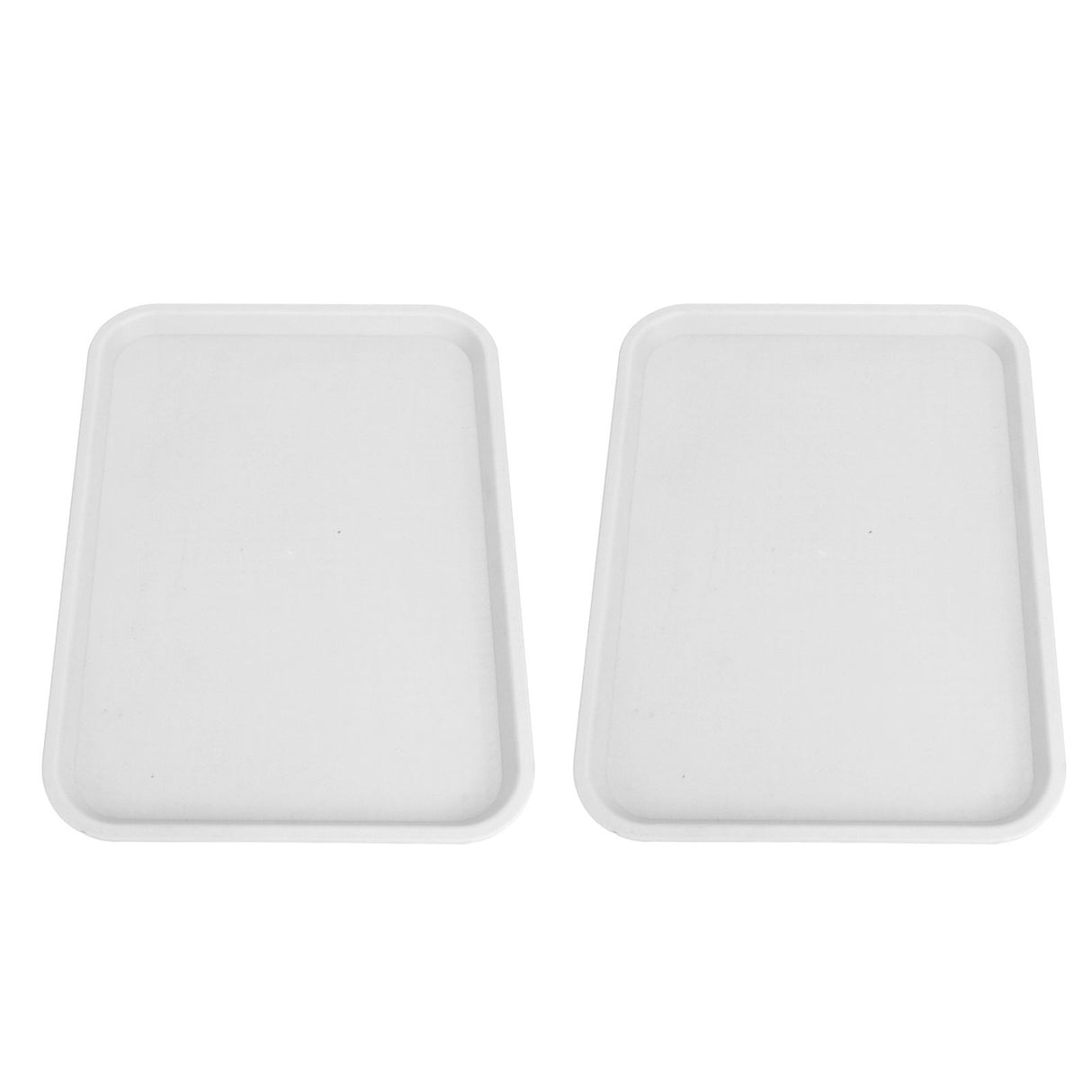 2pcs Food Tray Multifunctional Thickened Slip Resistance Chinese Fast Food Serving Tray for Dining Hall RestaurantsWhite