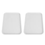 2pcs Food Tray Multifunctional Thickened Slip Resistance Chinese Fast Food Serving Tray for Dining Hall RestaurantsWhite