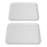 2pcs Food Tray Multifunctional Thickened Slip Resistance Chinese Fast Food Serving Tray for Dining Hall RestaurantsWhite - Close-Up Angle
