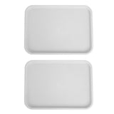 2pcs Food Tray Multifunctional Thickened Slip Resistance Chinese Fast Food Serving Tray for Dining Hall RestaurantsWhite - Low Angle