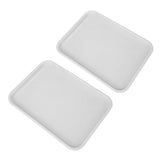 2pcs Food Tray Multifunctional Thickened Slip Resistance Chinese Fast Food Serving Tray for Dining Hall RestaurantsWhite