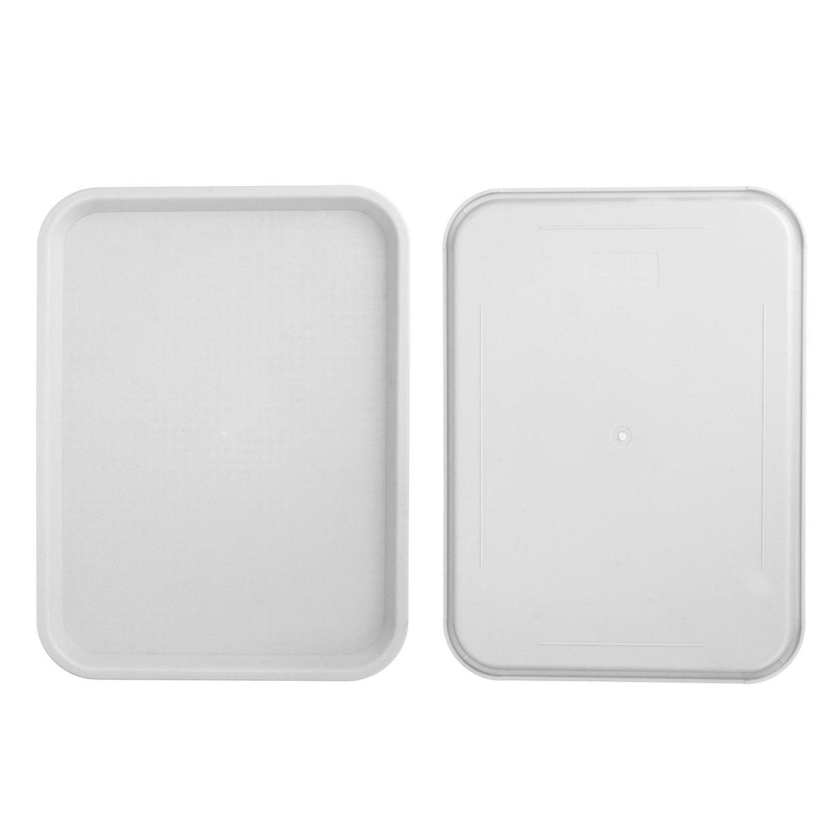 2pcs Food Tray Multifunctional Thickened Slip Resistance Chinese Fast Food Serving Tray for Dining Hall RestaurantsWhite