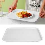 2pcs Food Tray Multifunctional Thickened Slip Resistance Chinese Fast Food Serving Tray for Dining Hall RestaurantsWhite