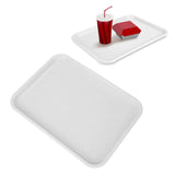 2pcs Food Tray Multifunctional Thickened Slip Resistance Chinese Fast Food Serving Tray for Dining Hall RestaurantsWhite