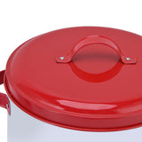 3 Pcs Canister Set Large Capacity Red White Round Storage Bucket Farmhouse Kitchen Candy Snack Metal Storage Containers