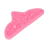 Embossed Pattern Silicone Molds Easy Demoulding Heat Resistant Flexible Odorless Scroll Border Lace Molds for DIY Cakes - Low Angle
