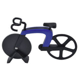 Bicycle Pizza Cutter Wheel Stainless Steel Bike Shape Pizza Knife Kitchen Pizza Cutting ToolBlue - Top-Down View