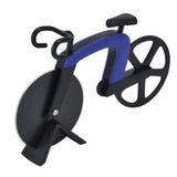 Bicycle Pizza Cutter Wheel Stainless Steel Bike Shape Pizza Knife Kitchen Pizza Cutting ToolBlue - Rear View