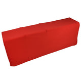 Stretch Spandex Table Cover Good Elasticity Washable Reusable Red Stretchable Tablecloth with 4 Pockets for Wedding Party4FT(122x76x76cm)
