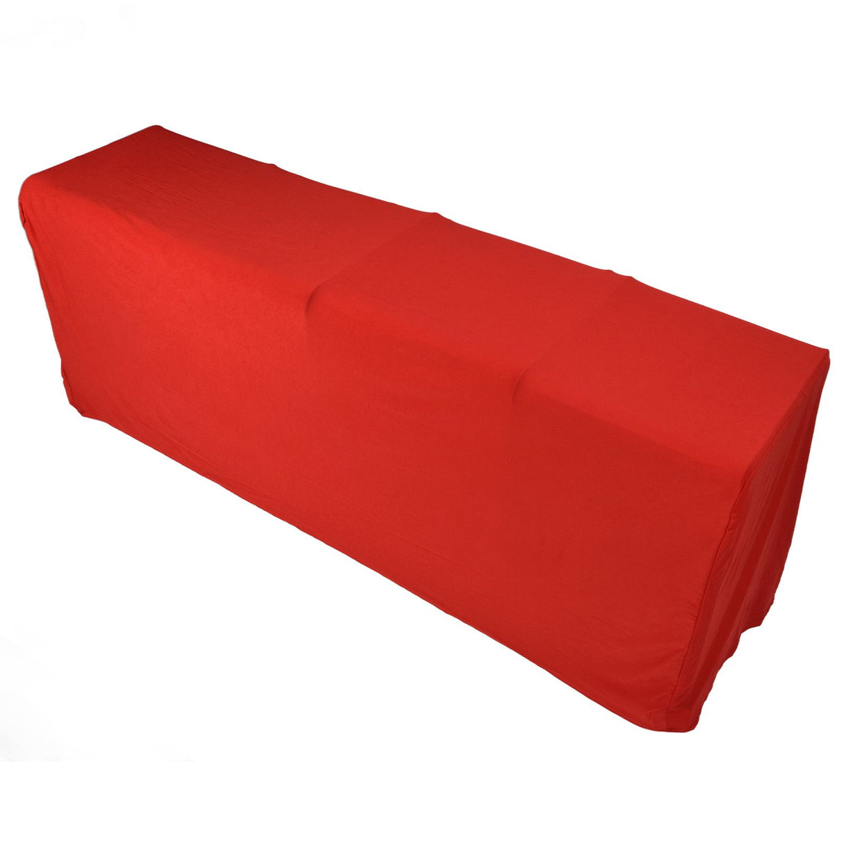 Stretch Spandex Table Cover Good Elasticity Washable Reusable Red Stretchable Tablecloth with 4 Pockets for Wedding Party4FT(122x76x76cm)