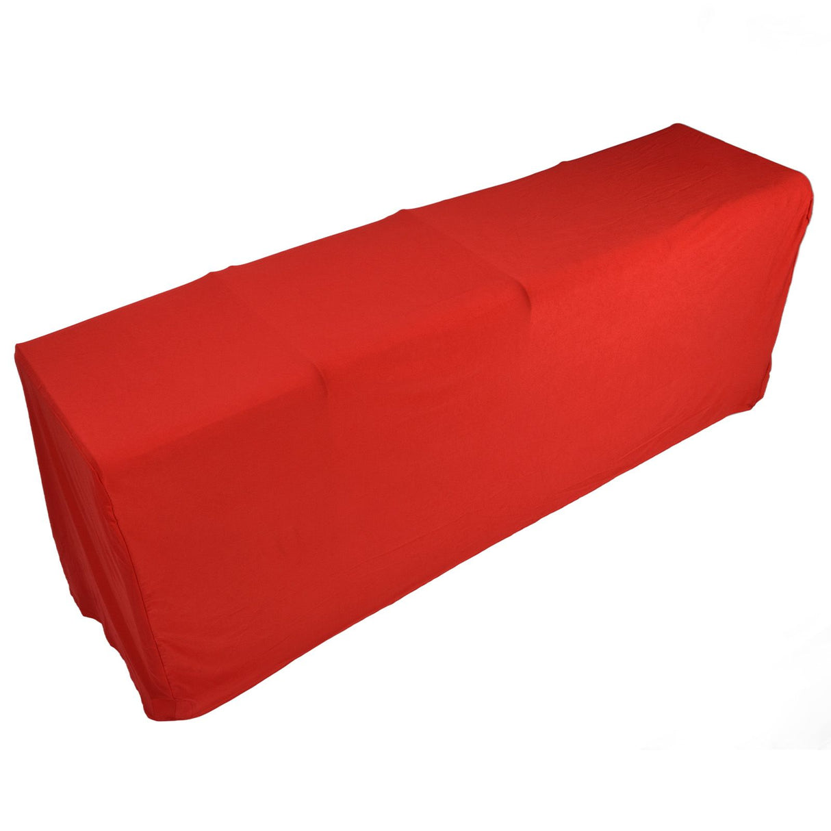 Stretch Spandex Table Cover Good Elasticity Washable Reusable Red Stretchable Tablecloth with 4 Pockets for Wedding Party4FT(122x76x76cm)