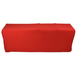 Stretch Spandex Table Cover Good Elasticity Washable Reusable Red Stretchable Tablecloth with 4 Pockets for Wedding Party8FT(244x76x76cm)