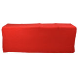 Stretch Spandex Table Cover Good Elasticity Washable Reusable Red Stretchable Tablecloth with 4 Pockets for Wedding Party8FT(244x76x76cm) - Rear View