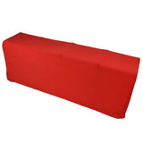 Stretch Spandex Table Cover Good Elasticity Washable Reusable Red Stretchable Tablecloth with 4 Pockets for Wedding Party8FT(244x76x76cm)
