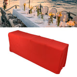 Stretch Spandex Table Cover Good Elasticity Washable Reusable Red Stretchable Tablecloth with 4 Pockets for Wedding Party8FT(244x76x76cm)
