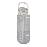Large Water Bottle 2 Drinking Methods PC PP Material Clear Scale Portable Matte Large Water Jug with Straw for FitnessWhite 2000ml - Front View