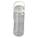 Large Water Bottle 2 Drinking Methods PC PP Material Clear Scale Portable Matte Large Water Jug with Straw for FitnessWhite 2000ml
