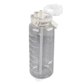 Large Water Bottle 2 Drinking Methods PC PP Material Clear Scale Portable Matte Large Water Jug with Straw for FitnessWhite 2000ml