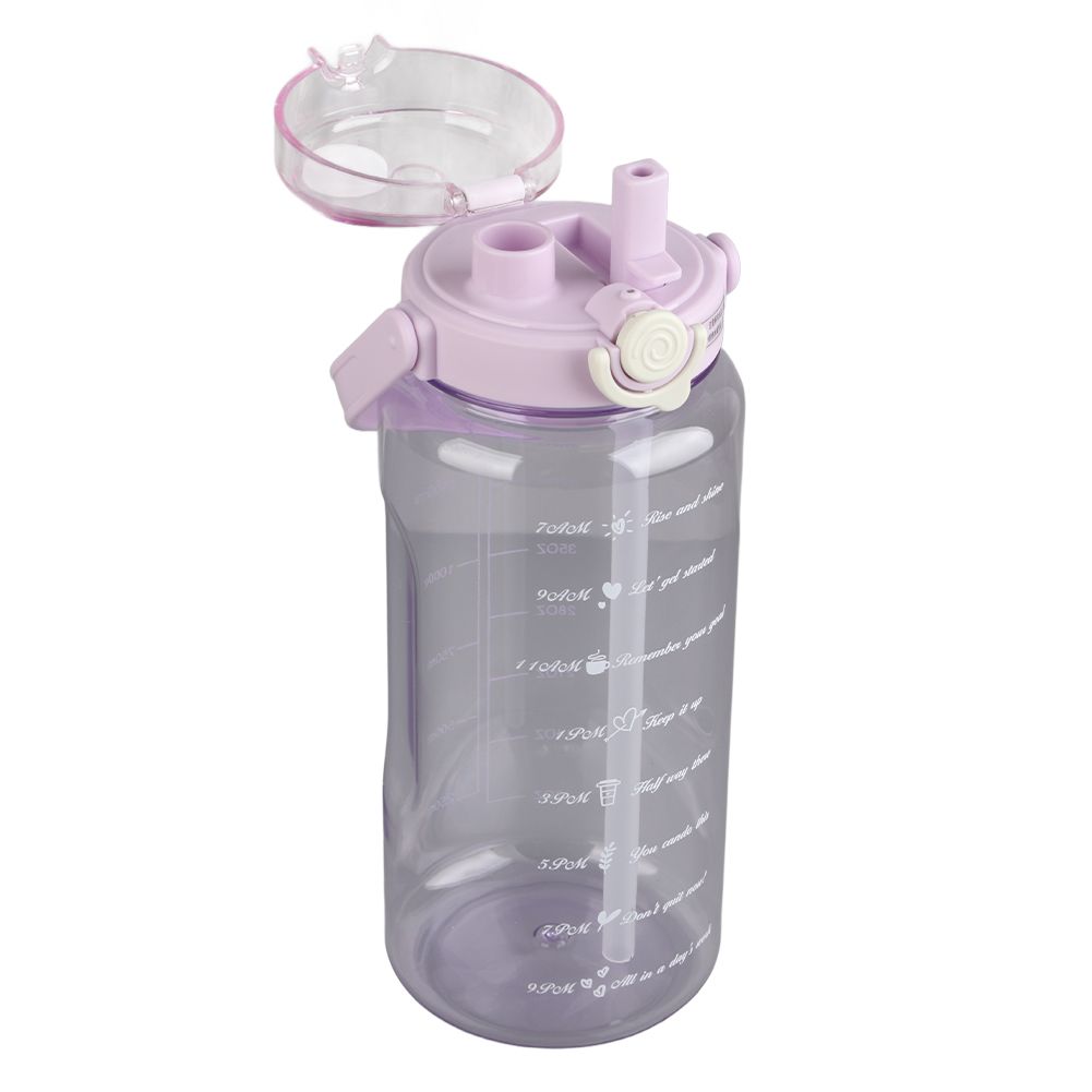Large Water Bottle 2 Drinking Methods PC PP Material Clear Scale Portable Matte Large Water Jug with Straw for FitnessPurple 1500ml