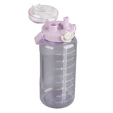 Large Water Bottle 2 Drinking Methods PC PP Material Clear Scale Portable Matte Large Water Jug with Straw for FitnessPurple 1500ml