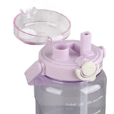 Large Water Bottle 2 Drinking Methods PC PP Material Clear Scale Portable Matte Large Water Jug with Straw for FitnessPurple 1500ml - Low Angle
