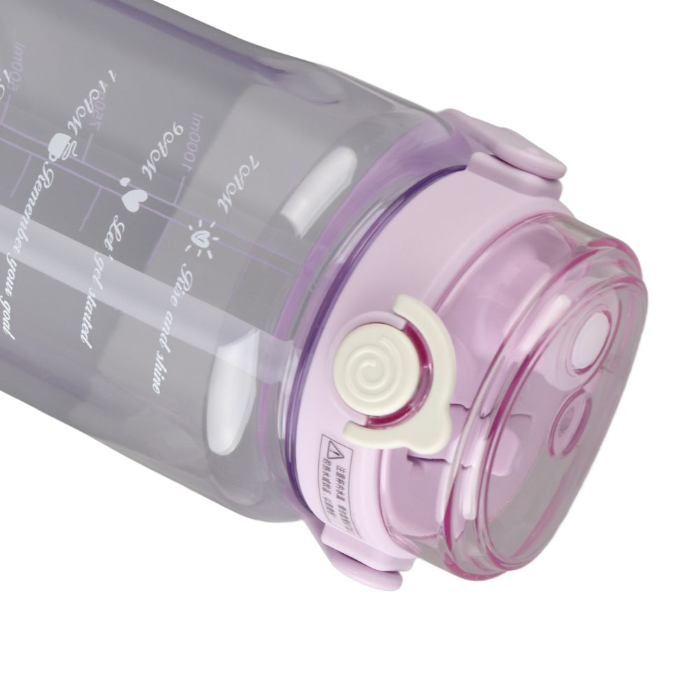Large Water Bottle 2 Drinking Methods PC PP Material Clear Scale Portable Matte Large Water Jug with Straw for FitnessPurple 1500ml