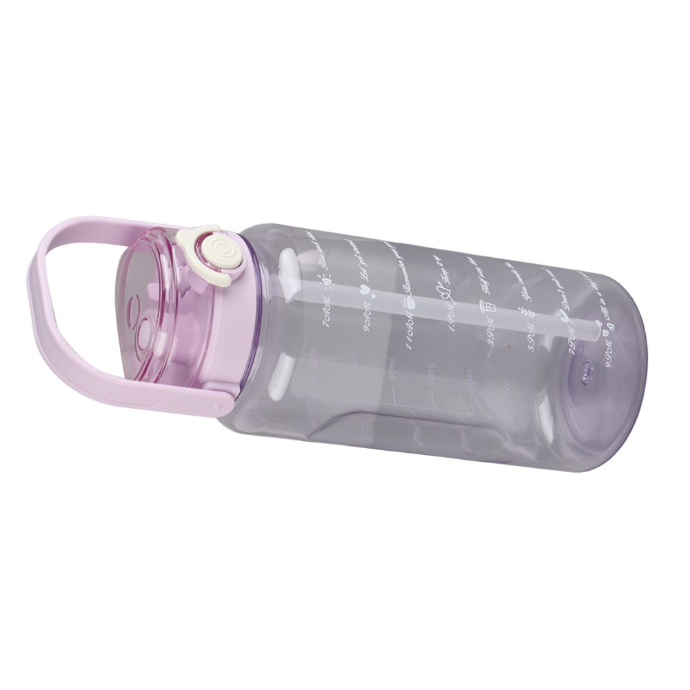 Large Water Bottle 2 Drinking Methods PC PP Material Clear Scale Portable Matte Large Water Jug with Straw for FitnessPurple 1500ml