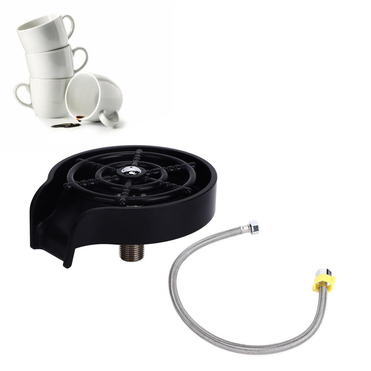 Cup Washer G1/2 Interface Quick Cleaning Detachable Kitchen Hotel Bar Wash Basin Press Glass Rinser for Bar Club Cup Washer with Hose