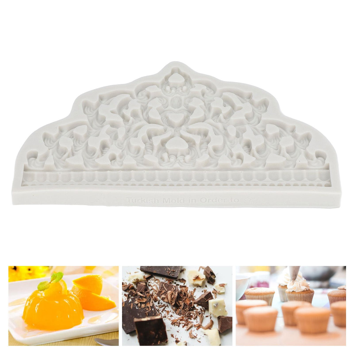 Crown Fondant Mold Large Crown Design Gray Food Grade Reusable Silicone High Temperature Resistan Odorless Silicone Mold